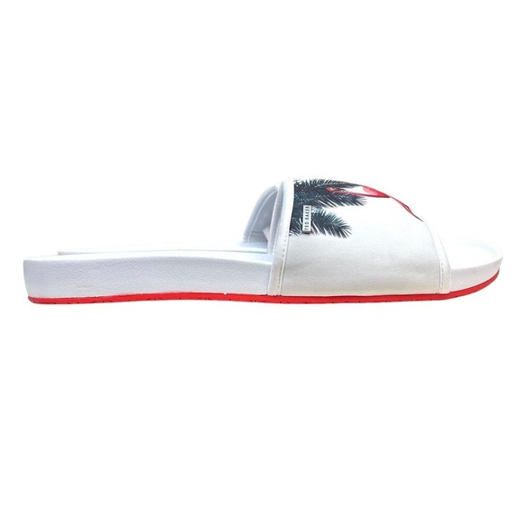 Ted Baker Sauldi 2 Slide Sandals Flamingo Print White Red Men Size‎ US13/EUR46 - Picture 1 of 8